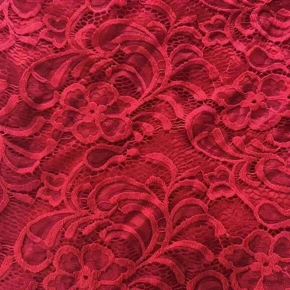 By&By Sleeveless Bodycon Red Floral Lace Mini Dress Juniors Sz.13 - Picture 3 of 7